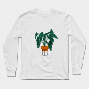 Potted Philodendron illustration Long Sleeve T-Shirt